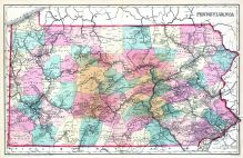 Pennsylvania State Map, Delaware County 1875